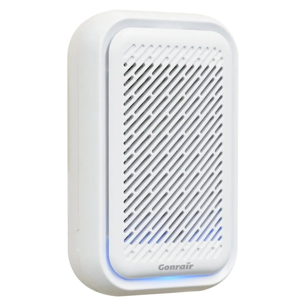 White wall-mounted air purifier with filter screen for rooms under 10 square metres