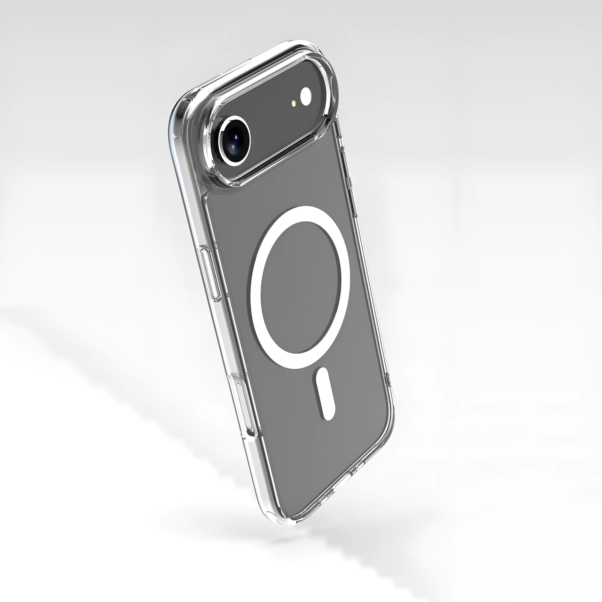 Transparent magnetic phone case for iPhone 17 series with shockproof TPU construction