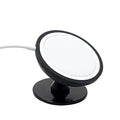 Black car magnetic phone holder showing dashboard mount and air vent clip options