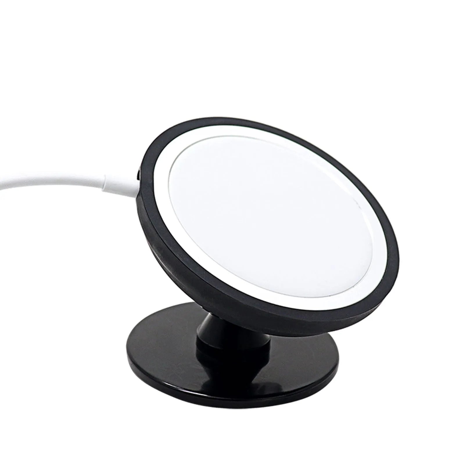 Black car magnetic phone holder showing dashboard mount and air vent clip options