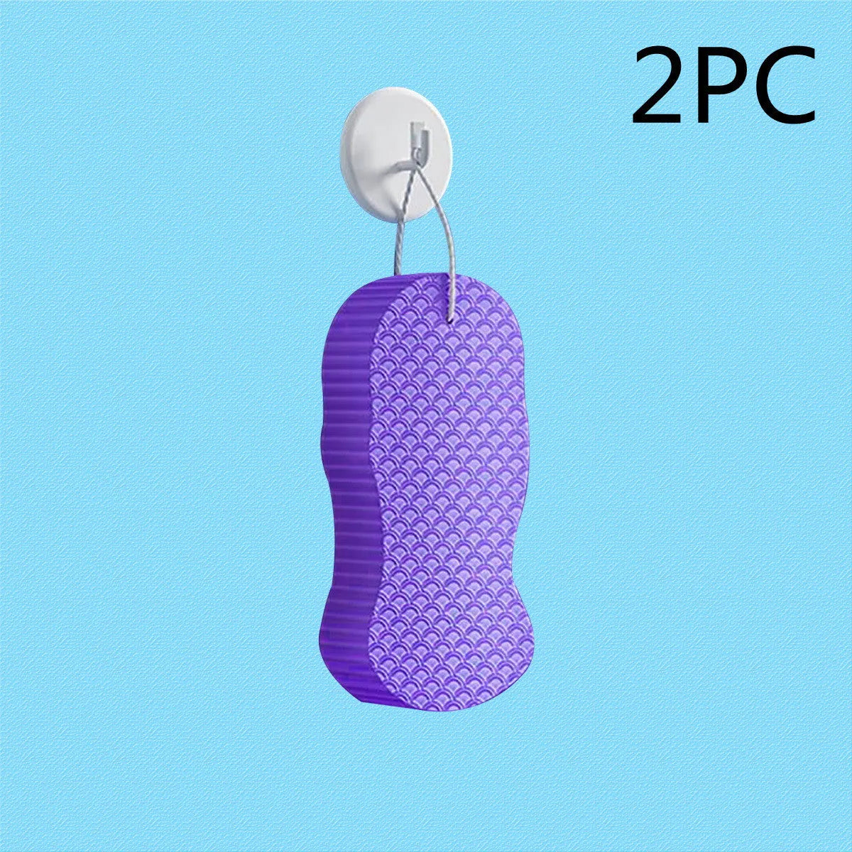3D fish scale pattern bath sponge in white colour for body exfoliation
