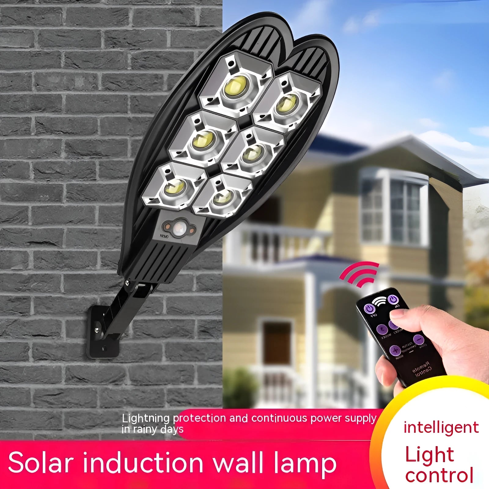 6-eye sword design solar garden lamp with remote control for outdoor pathway and garden lighting