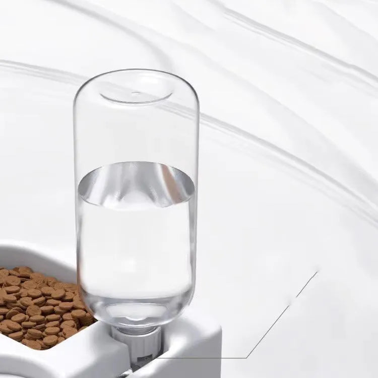 White plastic pet water fountain for cats and dogs with quiet pump, dimensions 22cm by 26cm by 16cm.
