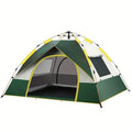 Dark green automatic pop-up camping tent for 3-4 people with quick-open design