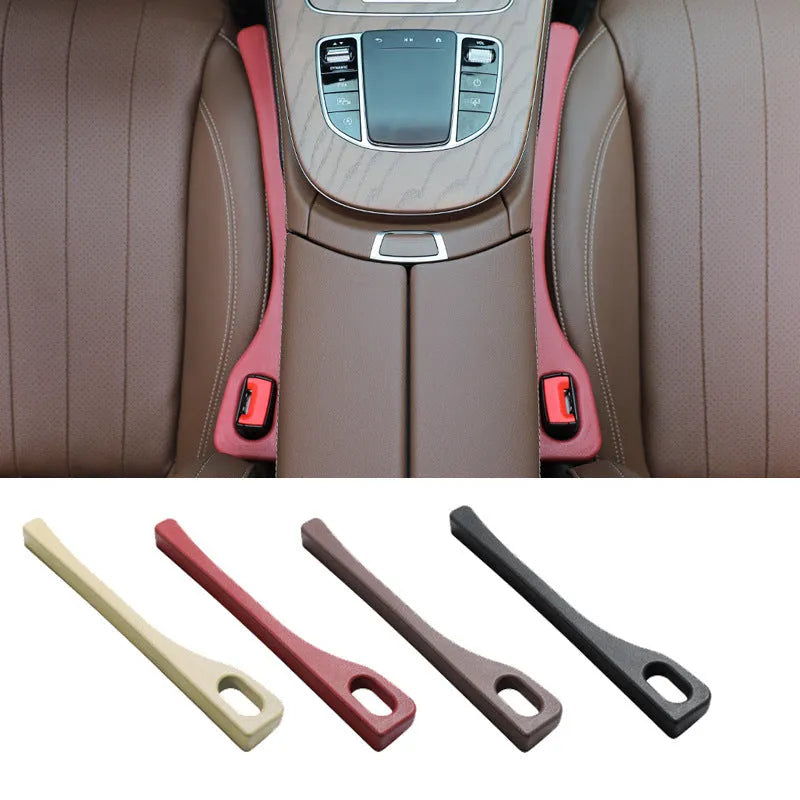 Flexible polyurethane car seat gap filler strip in various colours to prevent lost items.