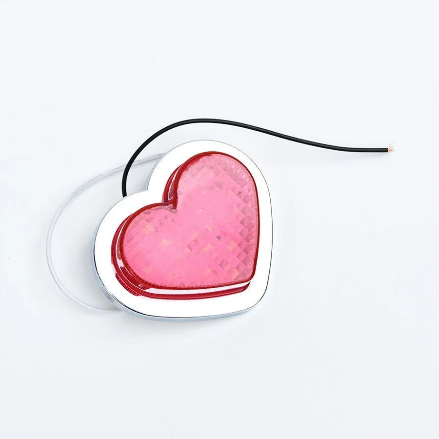 Heart-shaped 12V LED car sidelight in multiple colours for fender modification