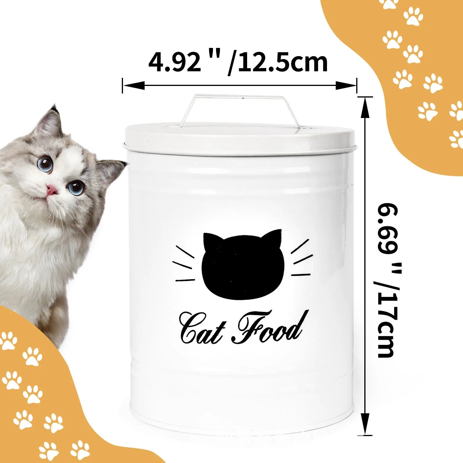 Round iron sheet storage tin with 301-500ml capacity for pantry organisation