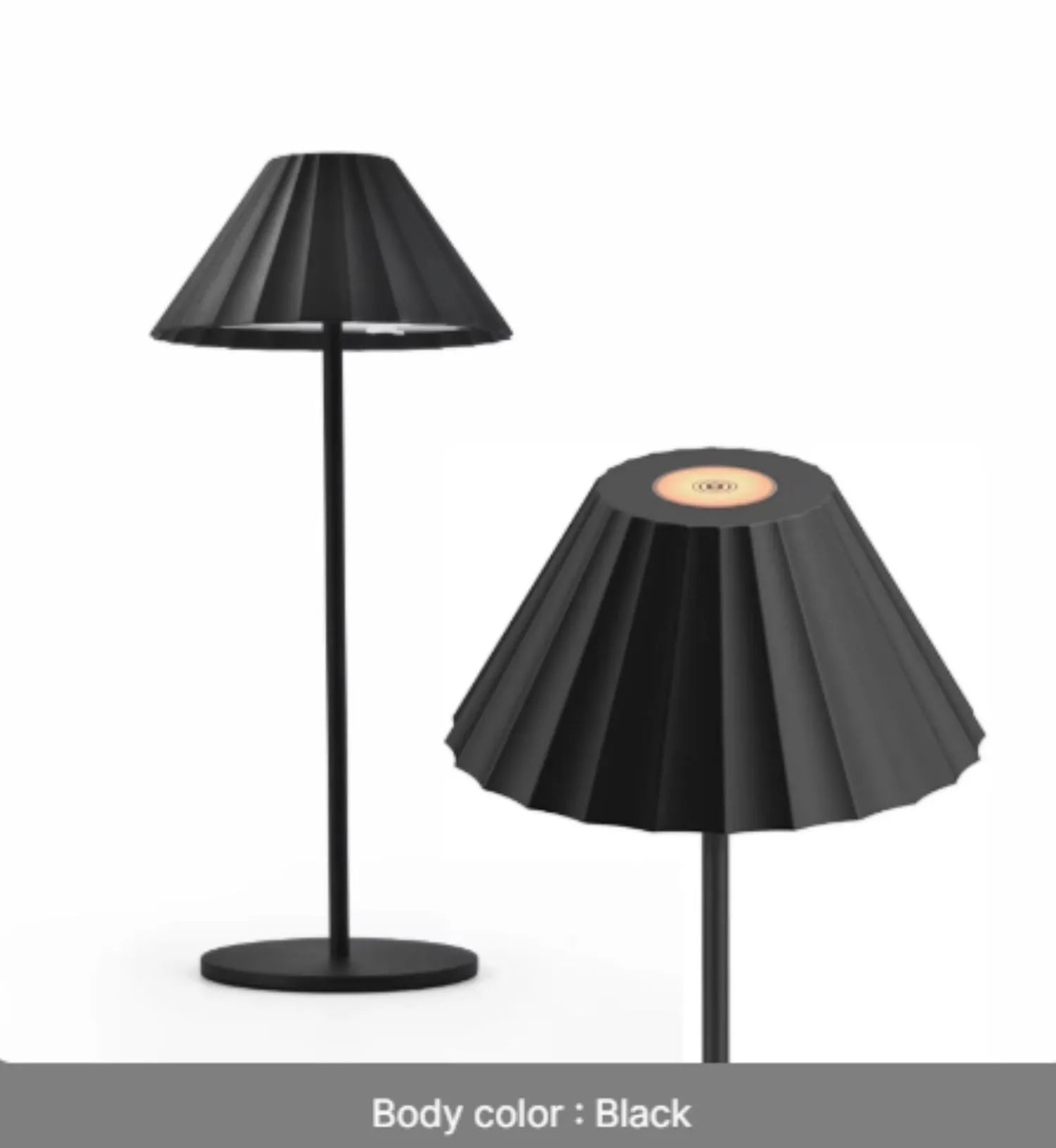 Alloy desk lamp in chosen colour with touch dimming switch and USB-C port