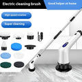 White ABS plastic rechargeable handheld cleaning ball with cleaning brush accessory.