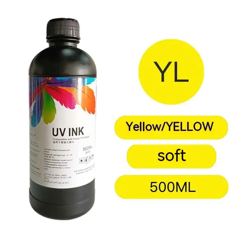 500ml bottle of UV ink for Epson XP600 and TX800 printers with hardness options