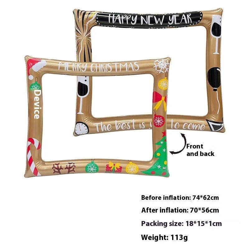 Christmas-themed inflatable PVC photo frame decoration for parties and youth events