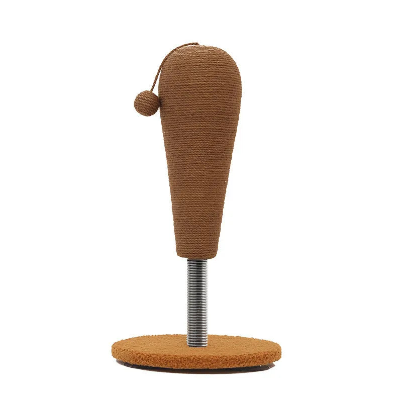 Hemp rope cat scratcher tumbler toy in large and small size options