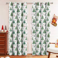 Christmas Forest Punching design polyester shading curtain showing punched pattern detail