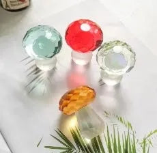 Crystal mushroom decorative ornament in modern minimalist style measuring 40mm by 53mm