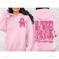 Breast Cancer Awareness pink ribbon retro print hoodie with side pocket