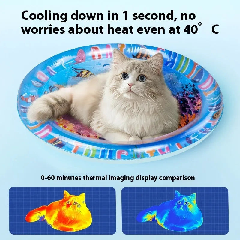 PVC inflatable pet water cooling cushion in dolphin or shark design