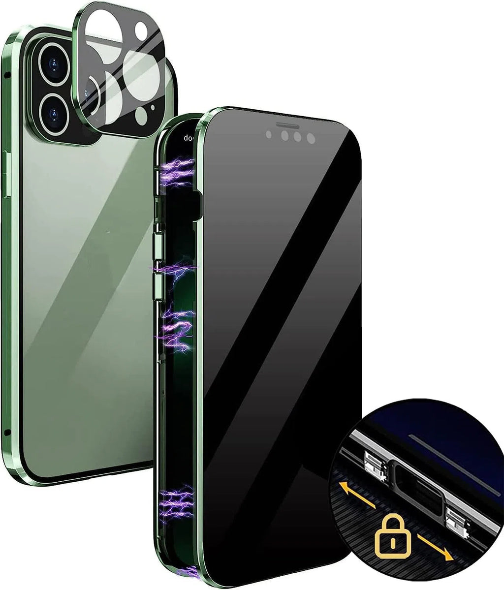 Magneto phone case with double-sided glass and aluminium frame for iPhone 17, available in multiple colours, front view