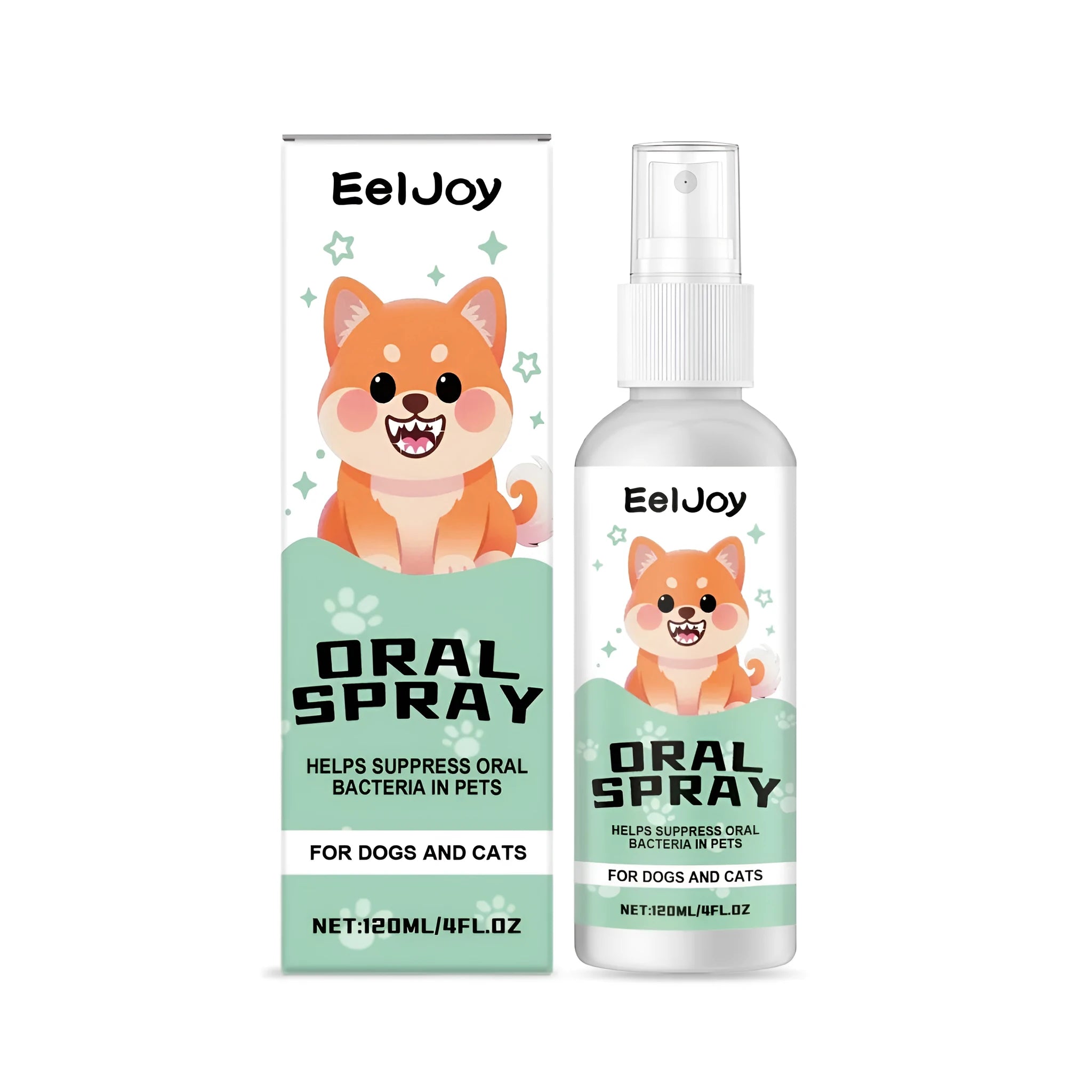 120ml bottle of chlorhexidine and mint extract pet oral spray for dog and cat dental care