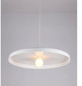 Aluminium alloy pendant chandelier light fitting in black, shown in a restaurant setting.