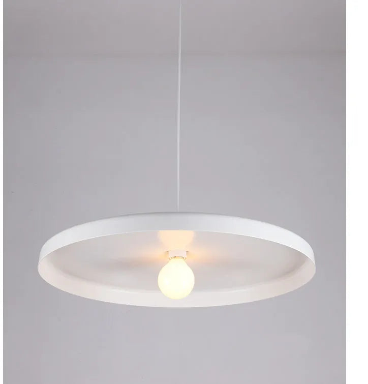 Aluminium alloy pendant chandelier light fitting in black, shown in a restaurant setting.