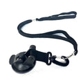 Pet bathing fixed artifact with suction cup handcuffs and traction rope in black colour, showing large and small suction cup sizes