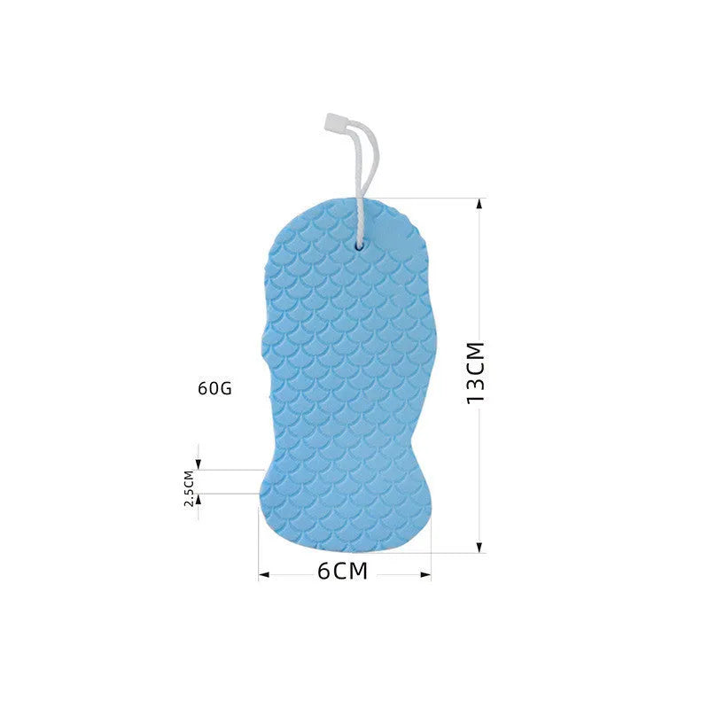 3D fish scale pattern bath sponge in white colour for body exfoliation