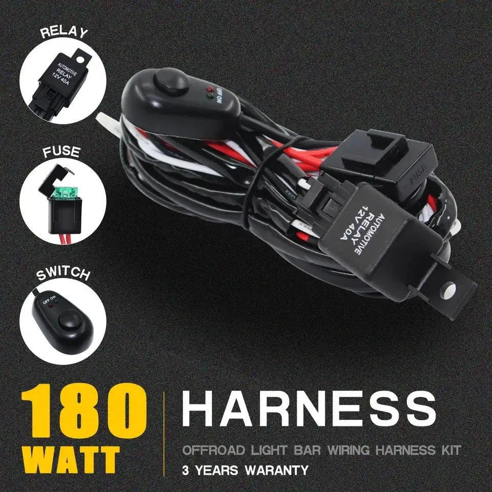 One drag two 2 metre silicone automotive LED work light wiring harness with connectors