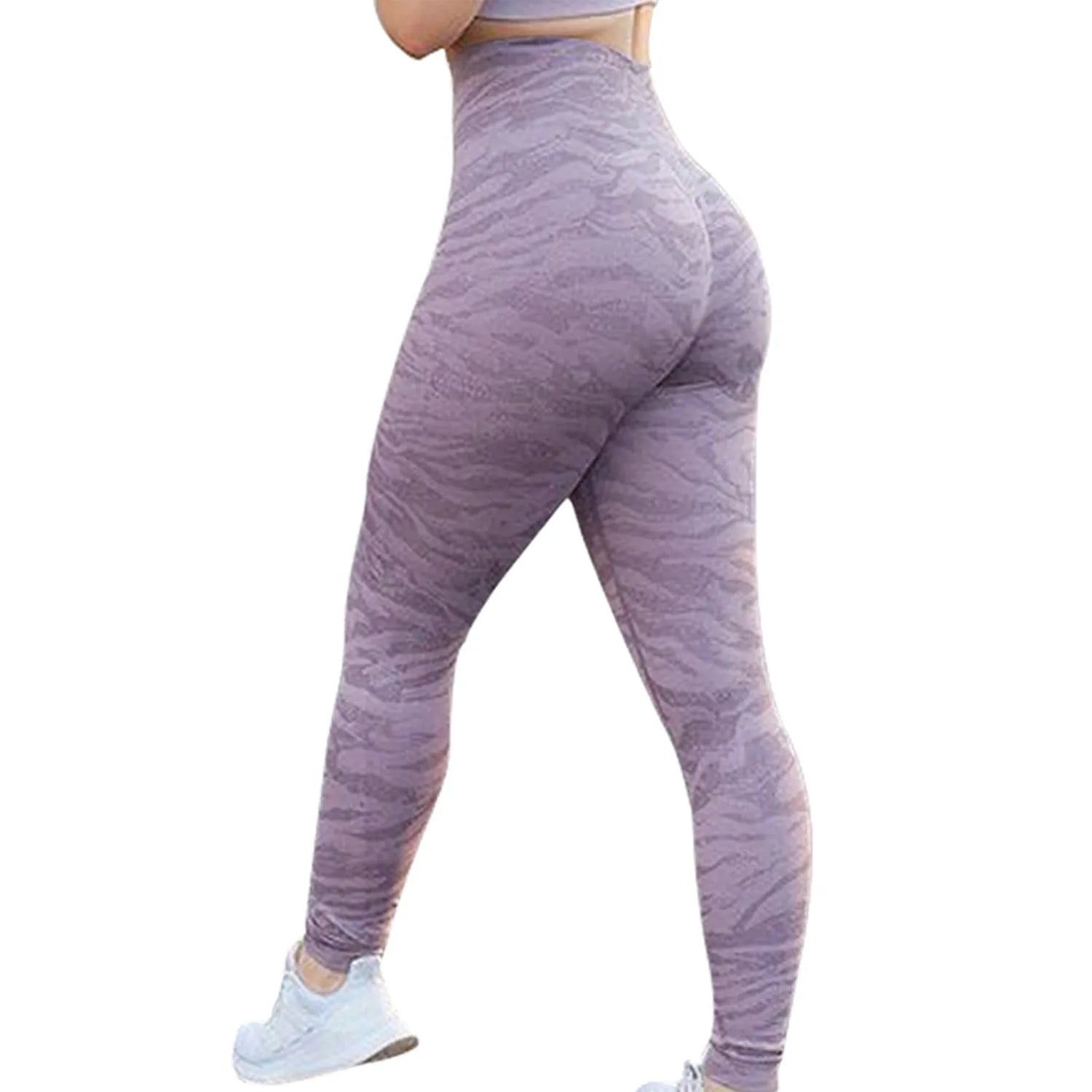 Women's push up booty leggings in camouflage pattern for gym workouts and yoga