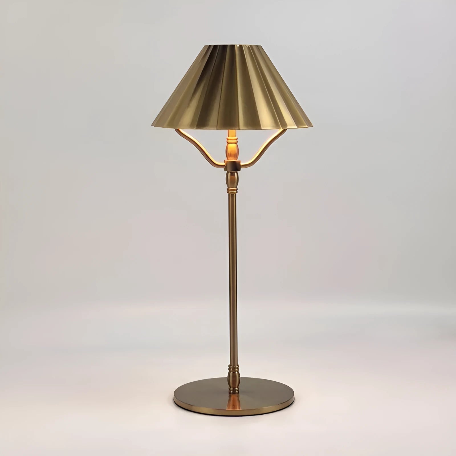 Gold alloy desk lamp with touch controls and USB Type-C charging port