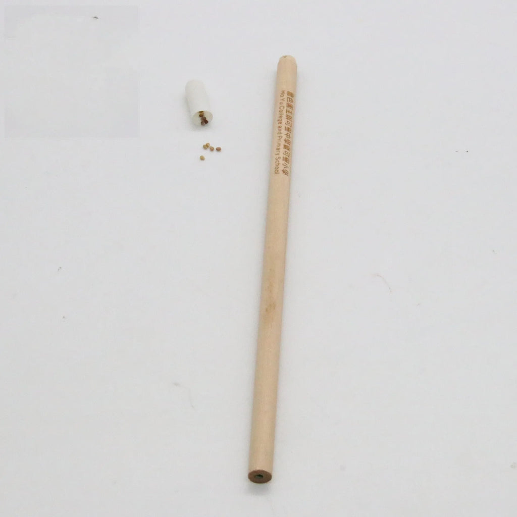 Seed pencil HB refill with degradable capsule containing plant seeds in multiple colours