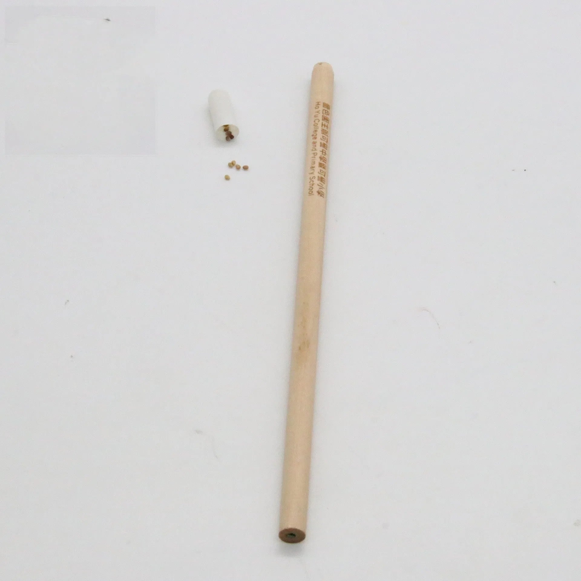Seed pencil HB refill with degradable capsule containing plant seeds in multiple colours