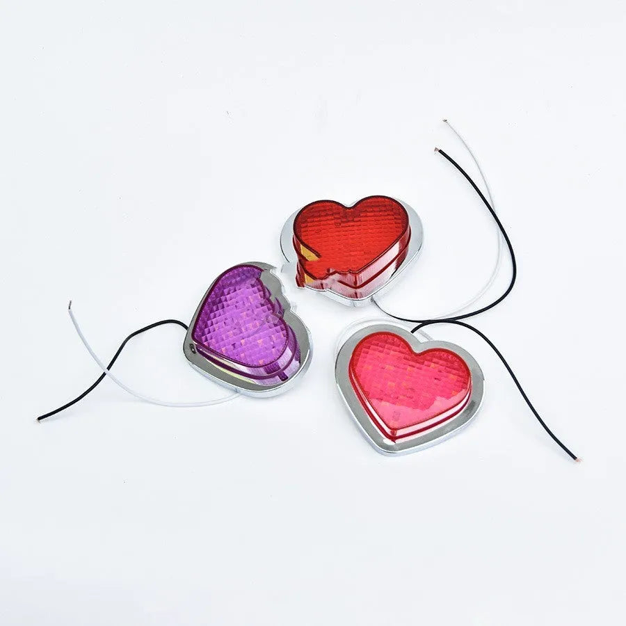 Heart-shaped 12V LED car sidelight in multiple colours for fender modification