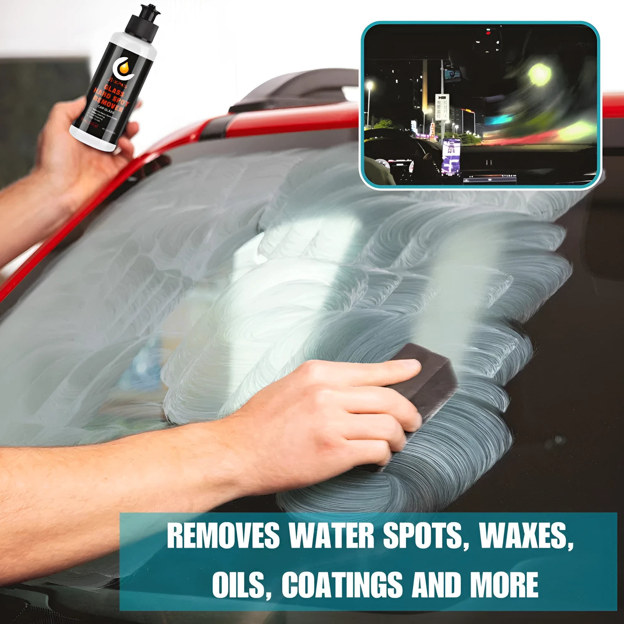 Glass oil film remover cleaning cream for car glass decontamination in three size formats