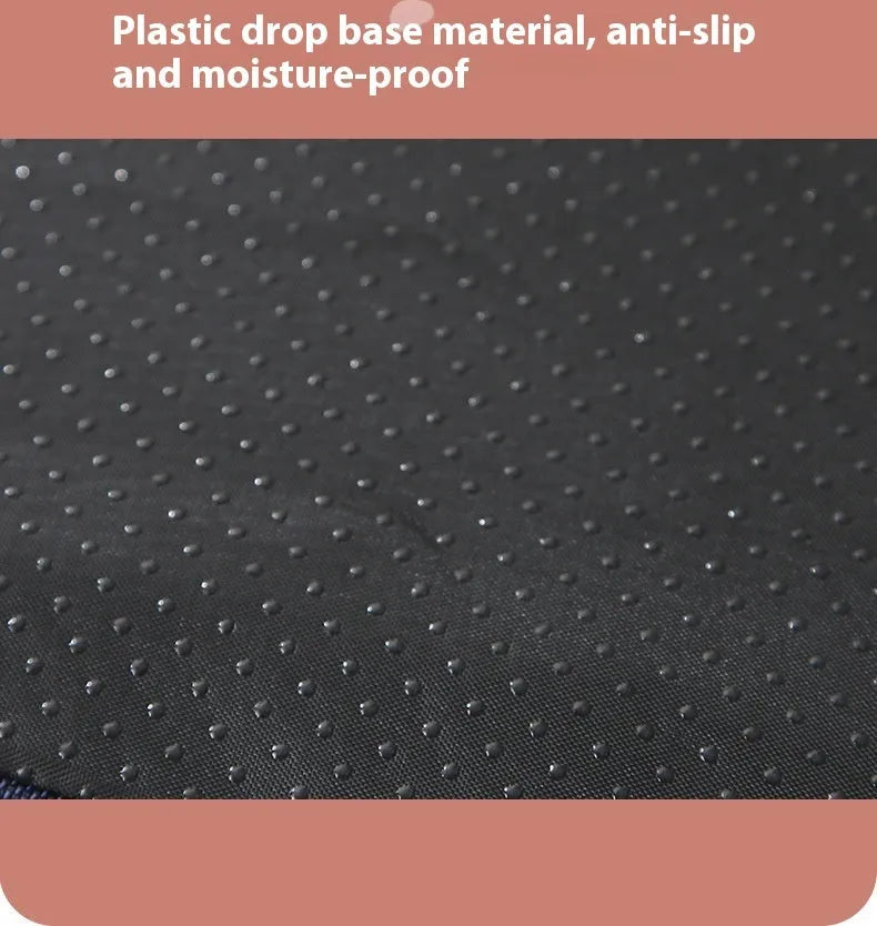 Brown removable washable memory sponge dog mat on a wooden floor