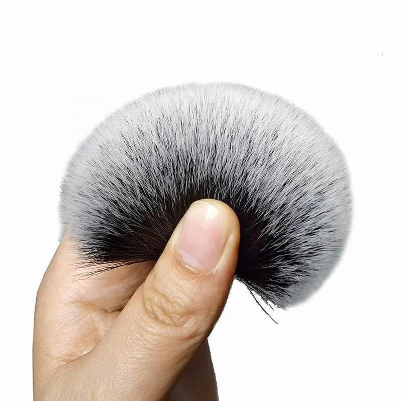 Black car detailing brush with super soft pig hair bristles for interior cleaning, shown in two size options