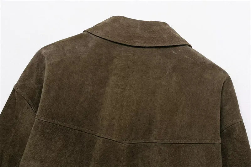 Women's PU jacket in Japanese Korean casual style with medium thickness construction