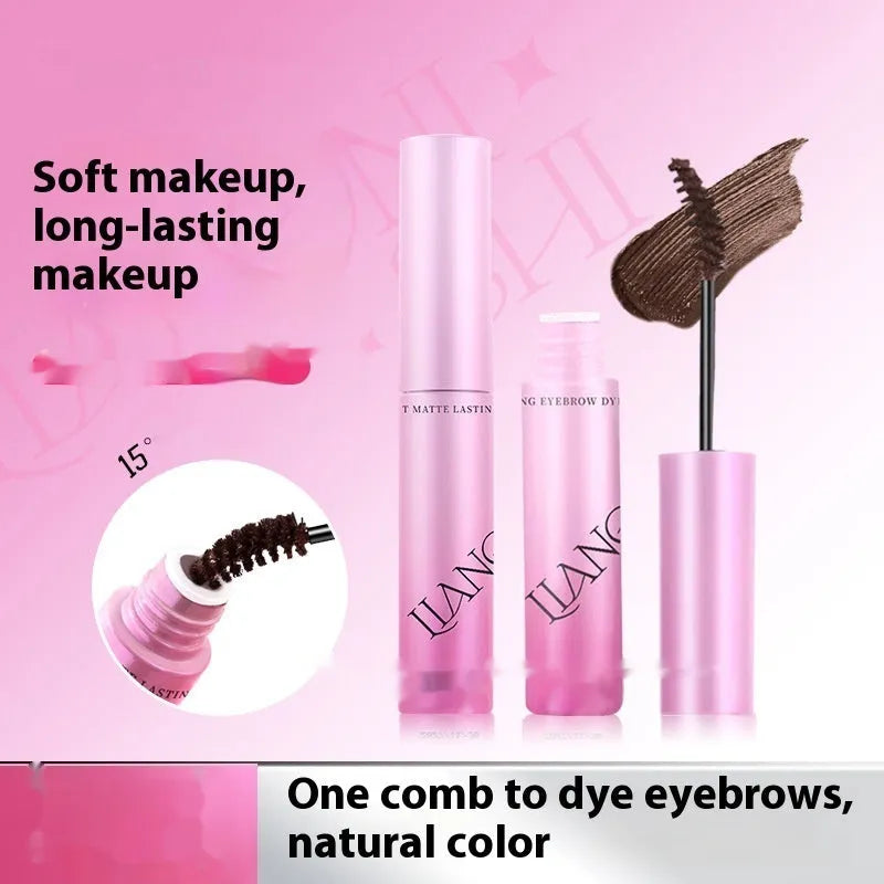 Long-lasting velvet fog eyebrow cream in 4.5g tube with grey and brown shades for natural makeup