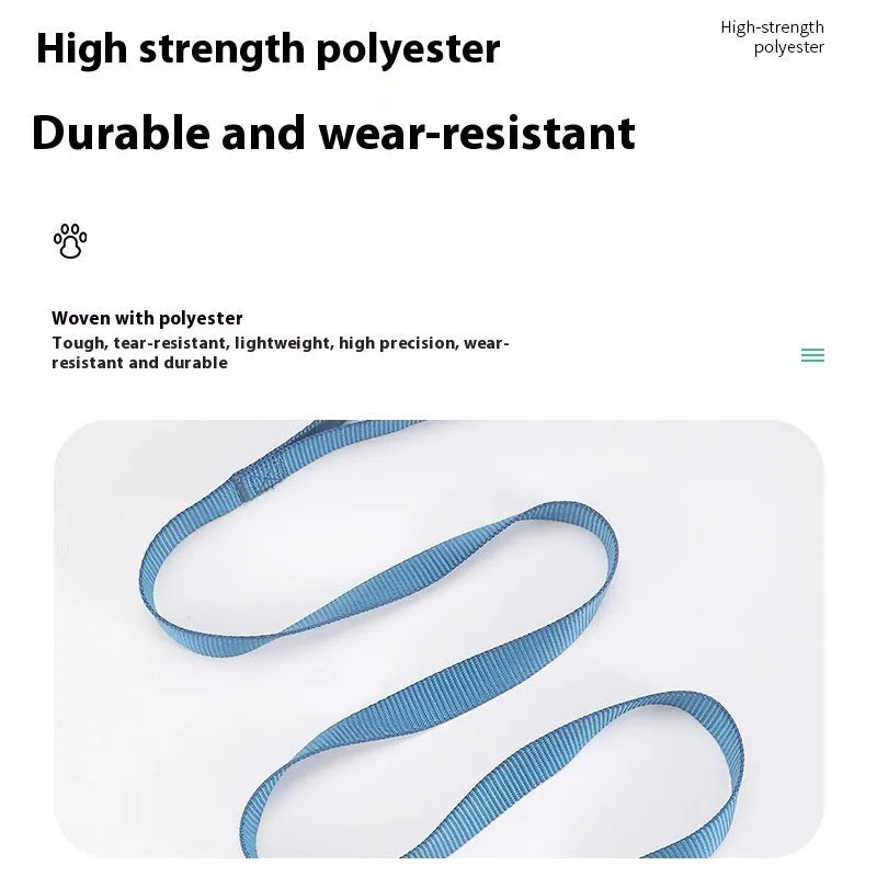 Solid colour polyester dog training rope with hand holding loop in multiple width options