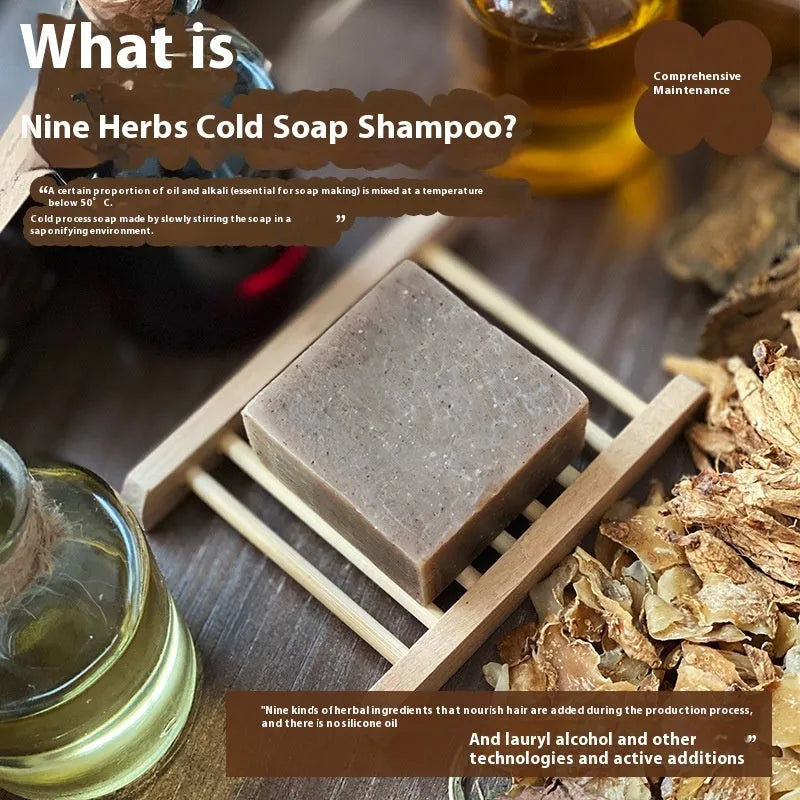 72g nine herb shampoo soap bar with cold process method, silicone free formulation