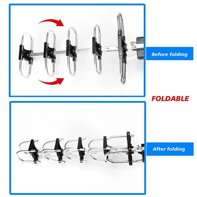 GR-1002 rotatable outdoor digital TV antenna with high gain for improved signal reception.