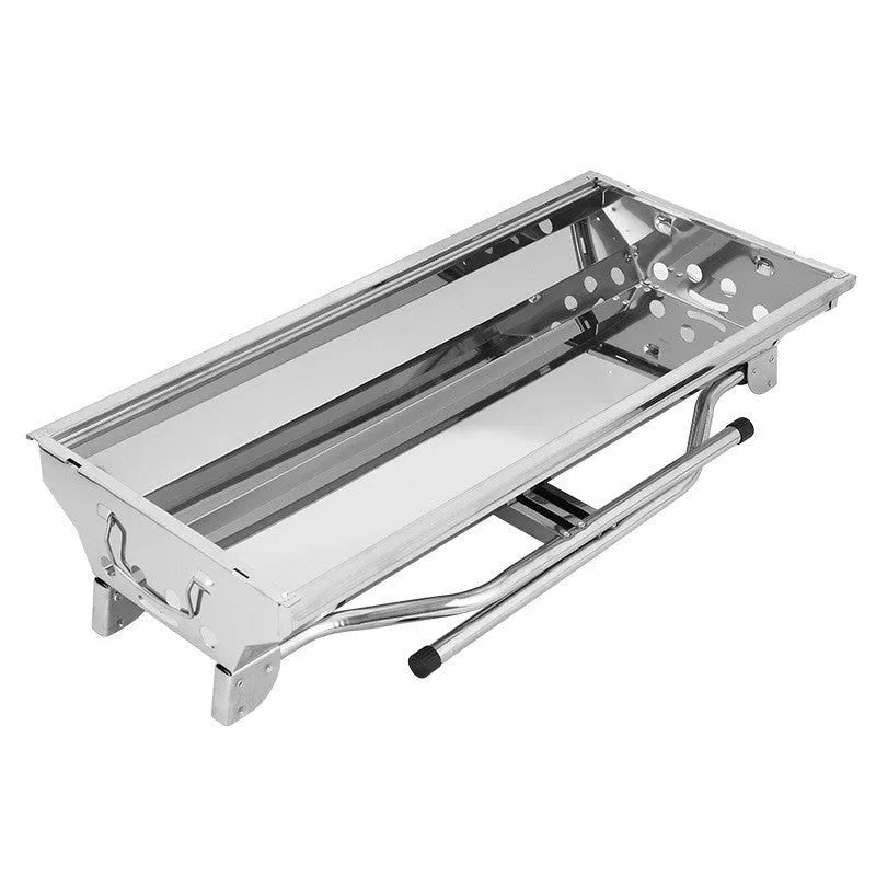 Stainless steel portable folding barbecue oven with cooking grill for outdoor use