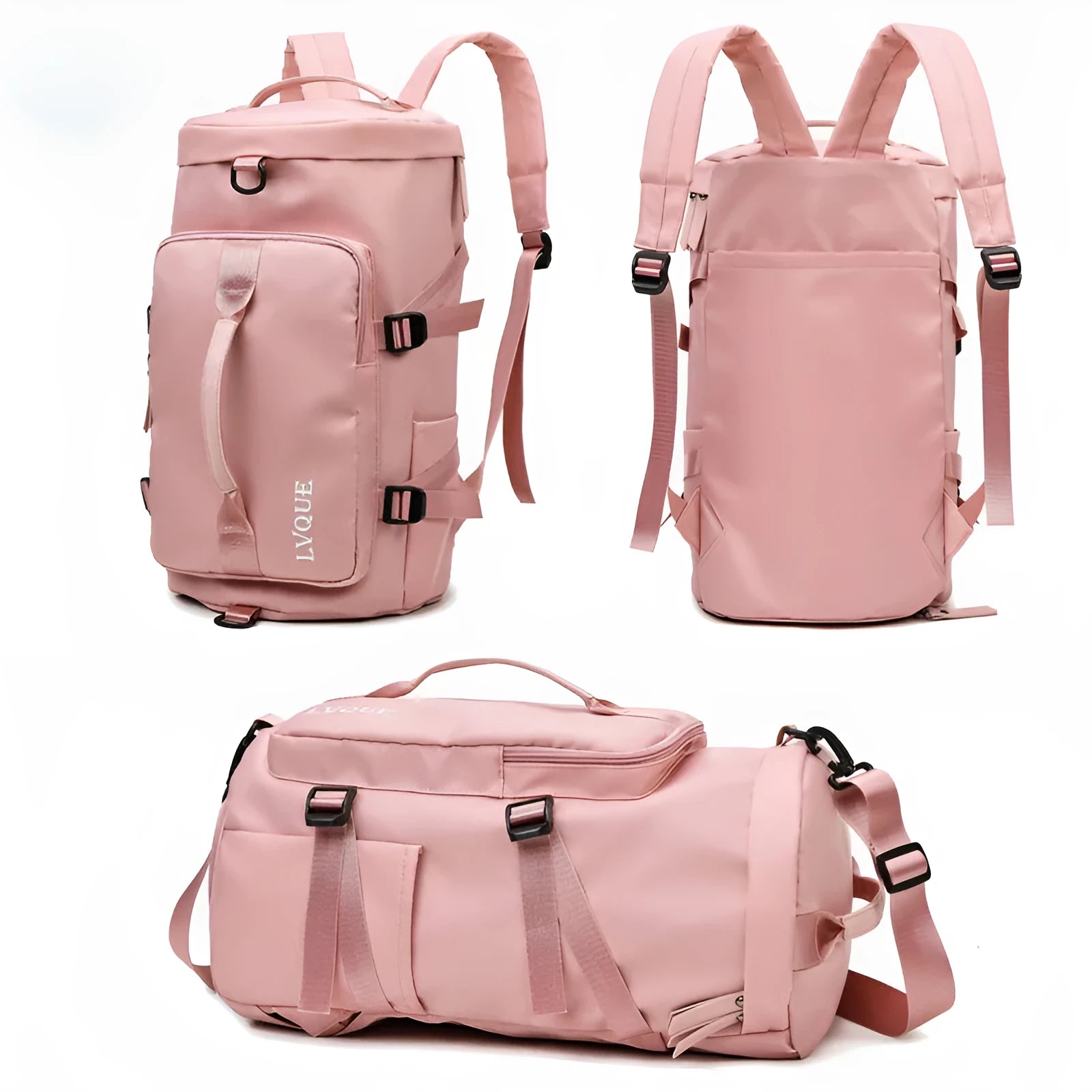 Waterproof nylon gym backpack with theft-proof combination lock and separate shoe compartment in multiple colour options.