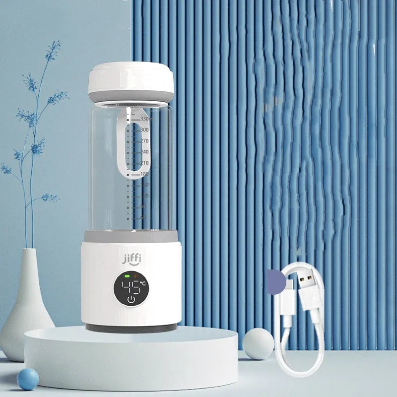 White portable milk warmer with 350ml capacity and 9000mAh battery