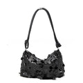 Soft polyester underarm crossbody bag in gold colour with sandwich pocket design
