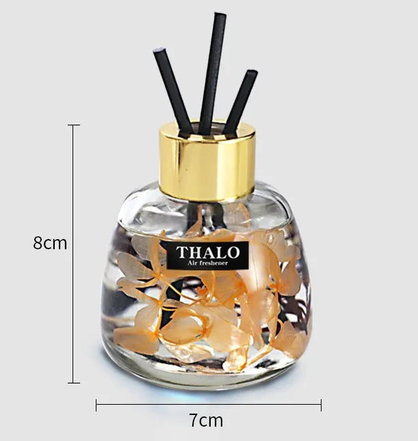 Creative glass bottle car perfume ornament available in multiple scents including Blue Wind Bells and Freesia for automotive decoration