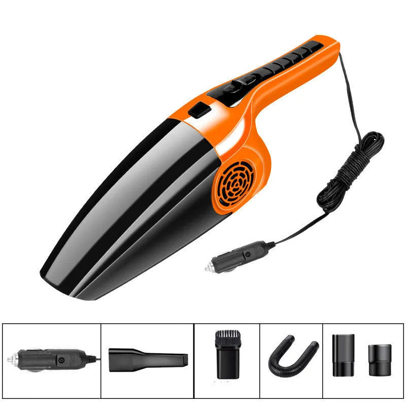 PoHigh Power Hypa car vacuum cleaner in black or orange with 36cm ABS body and cigarette lighter connection