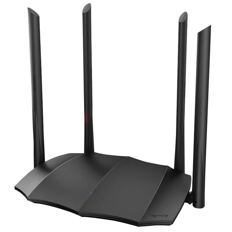 AC8 dual-band wireless router with Gigabit ports measuring 365mm by 286mm by 70mm