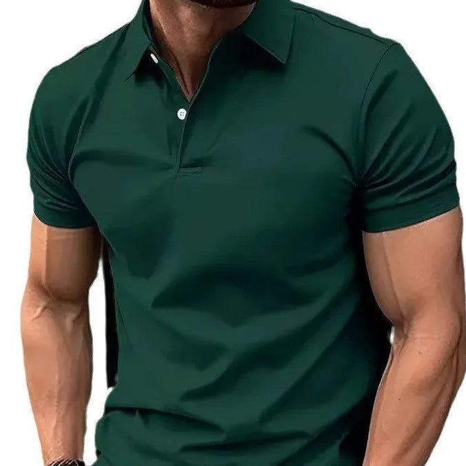 Men's slim fit cotton mix short sleeve button shirt in solid colours