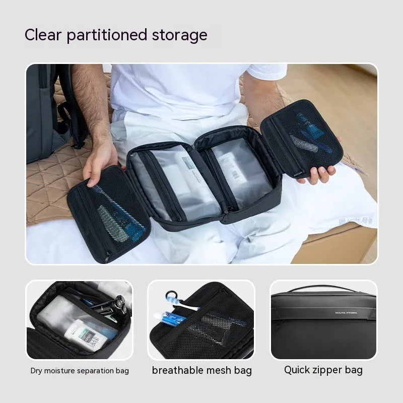 Oxford cloth wet dry separation storage bag in black, grey, green, or grey colour options