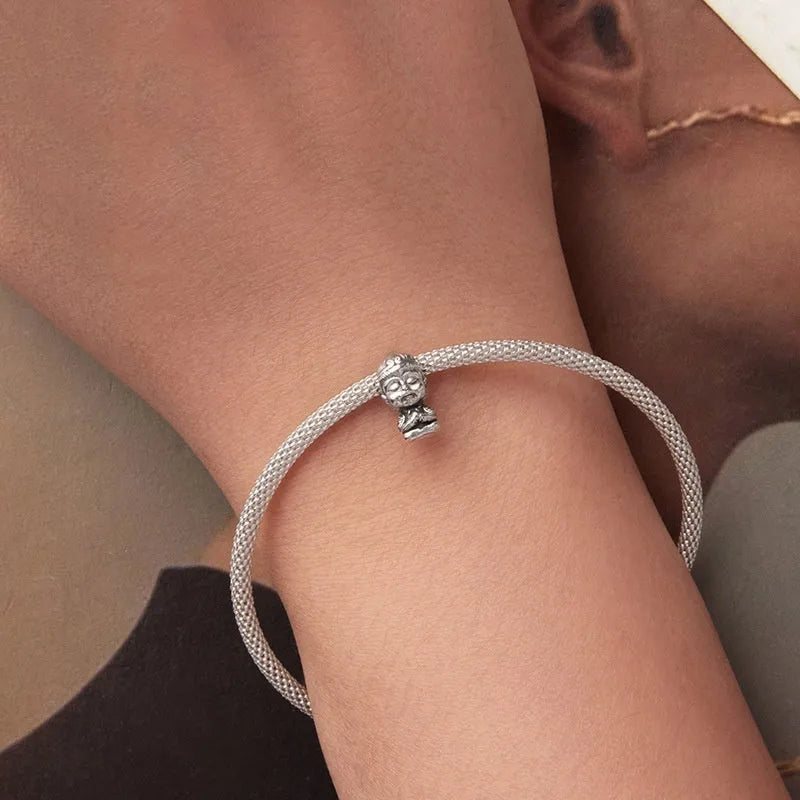 Cartoon S925 sterling silver bead with pearlescent finish, 1.3x0.6cm, colour SCC3122